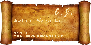 Osztern Jácinta névjegykártya